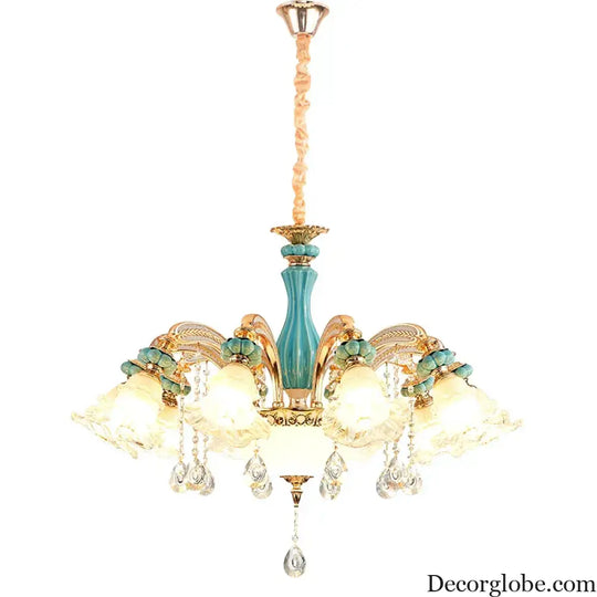 Elegant European-Style Crystal Chandelier - A Romantic and Fashionable Lighting Fixture for Living Rooms, Bedrooms, Dining Rooms, Studies, and Villa Duplexes - DecorGlobe