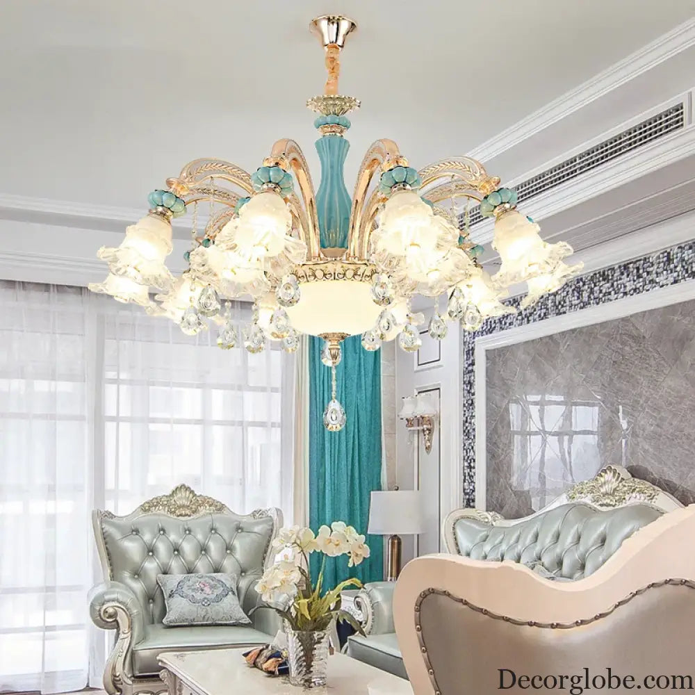 Elegant European-Style Crystal Chandelier - A Romantic and Fashionable Lighting Fixture for Living Rooms, Bedrooms, Dining Rooms, Studies, and Villa Duplexes - DecorGlobe