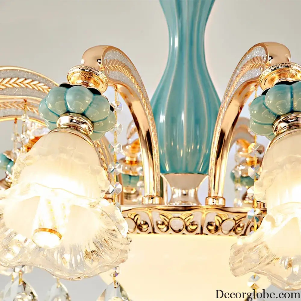 Elegant European-Style Crystal Chandelier - A Romantic and Fashionable Lighting Fixture for Living Rooms, Bedrooms, Dining Rooms, Studies, and Villa Duplexes - DecorGlobe