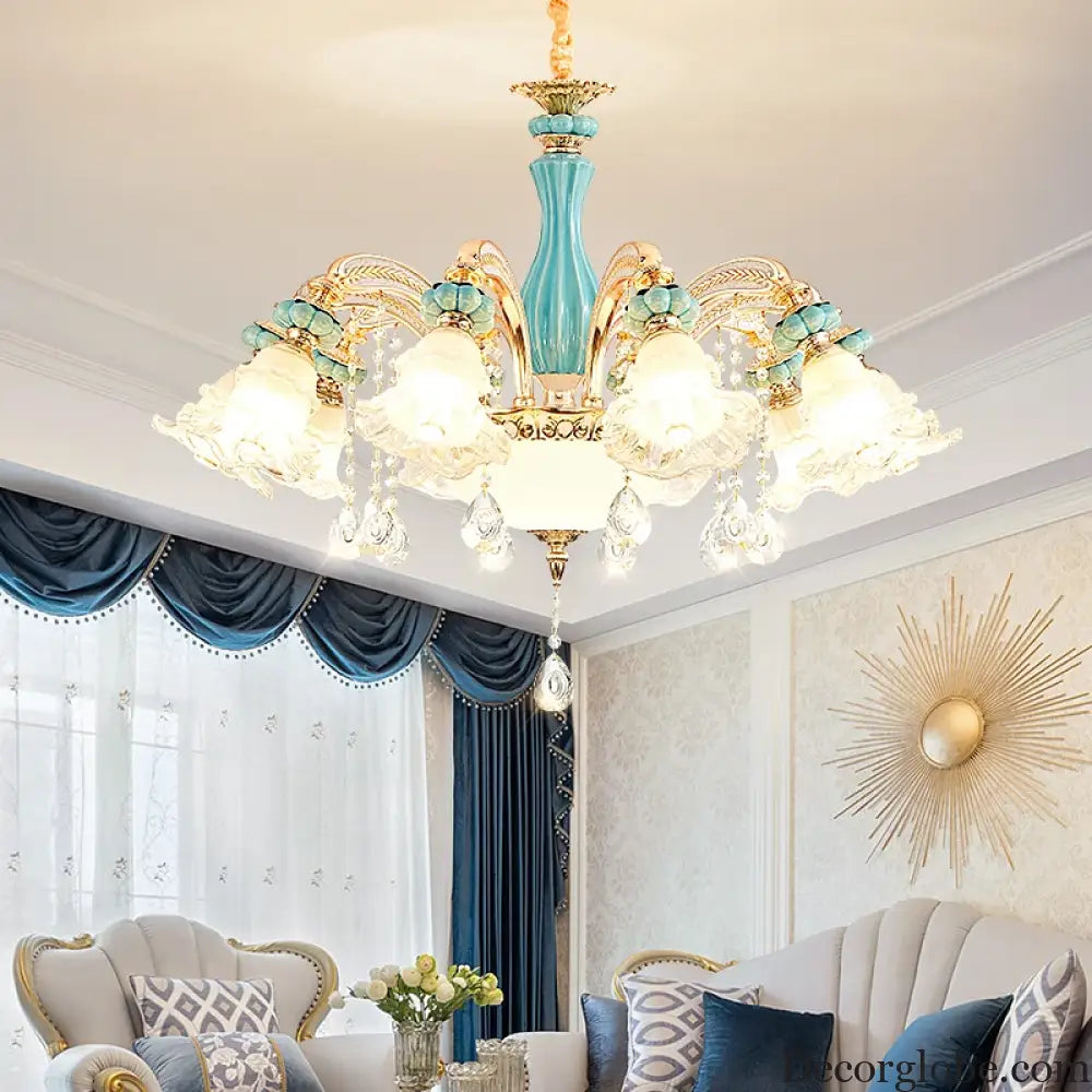 Elegant European-Style Crystal Chandelier - A Romantic and Fashionable Lighting Fixture for Living Rooms, Bedrooms, Dining Rooms, Studies, and Villa Duplexes - DecorGlobe