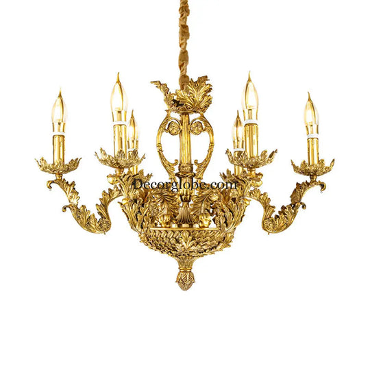 Layla - European-Style Pure Copper Branch Chandelier 6-head chandelier (diameter 60cm, height 55cm) Chandelier