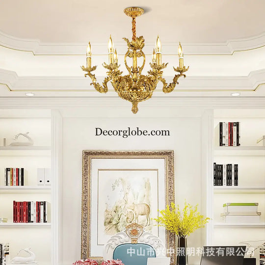 Layla - European-Style Pure Copper Branch Chandelier 6-head chandelier (diameter 60cm, height 55cm) Chandelier