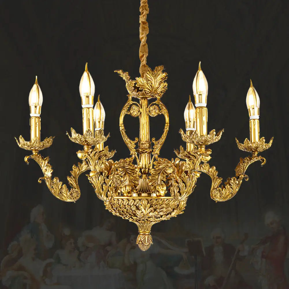 Layla - European-Style Pure Copper Branch Chandelier 6-head chandelier (diameter 60cm, height 55cm) Chandelier