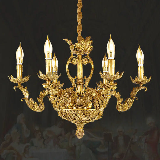 Layla - European-Style Pure Copper Branch Chandelier 6-head chandelier (diameter 60cm, height 55cm) Chandelier