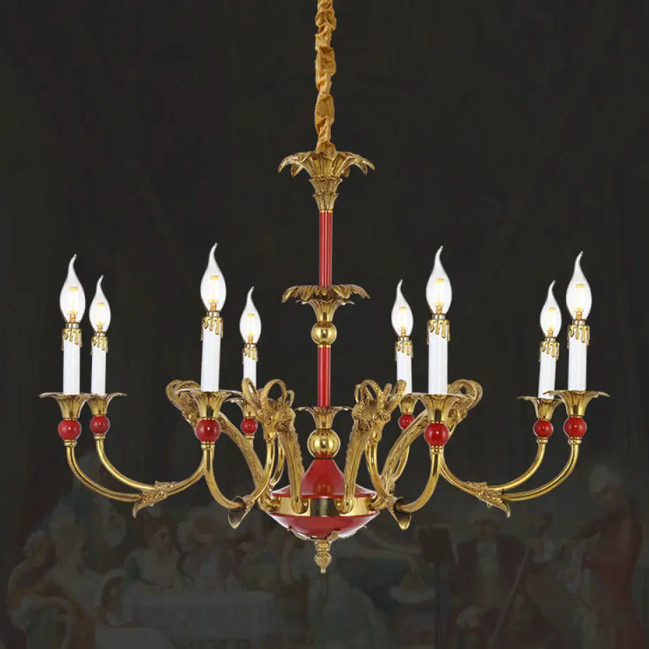 French Classical Crystal Copper Branch Chandelier