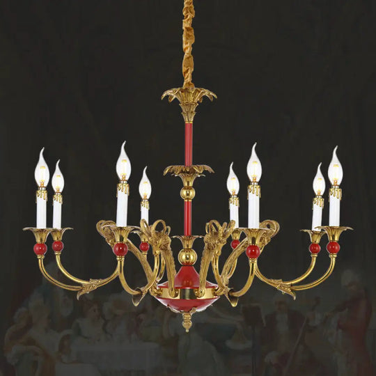 French Classical Crystal Copper Branch Chandelier