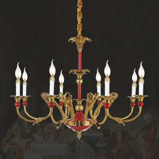 French Classical Crystal Copper Branch Chandelier 6 heads (diameter 75cm, height 78cm)