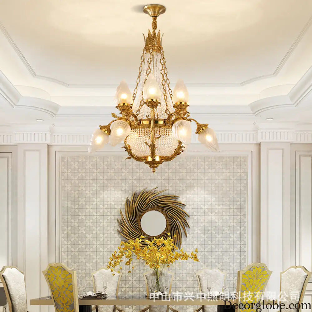 European-style copper crystal chandelier French living room Palace luxury Grand Hotel Villa restaurant bedroom creative