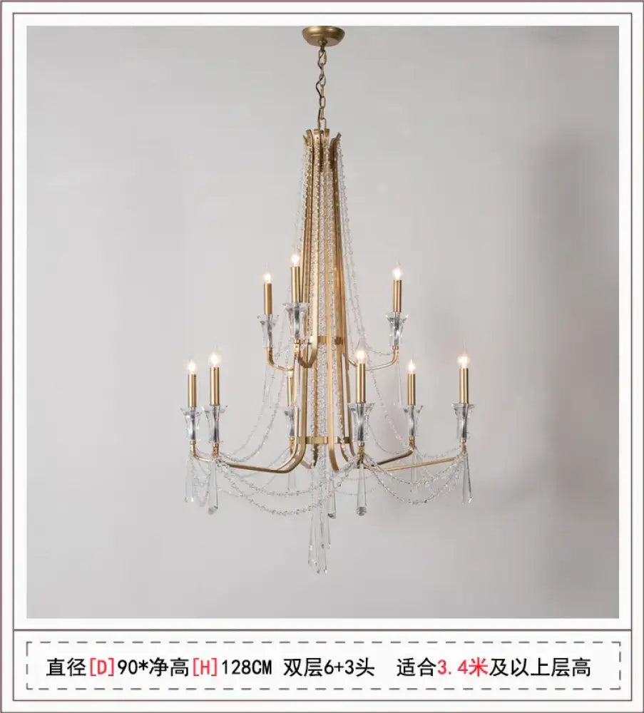 Nordic Style Crystal Chandelier Lighting - Elegance for Your Living Room Ceiling with French Inspired Large Chandeliers, Modern Staircase Lustre Cristal LED Lamp - DecorGlobe