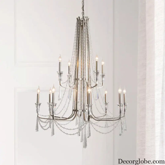 Nordic Style Crystal Chandelier Lighting - Elegance for Your Living Room Ceiling with French Inspired Large Chandeliers, Modern Staircase Lustre Cristal LED Lamp - DecorGlobe