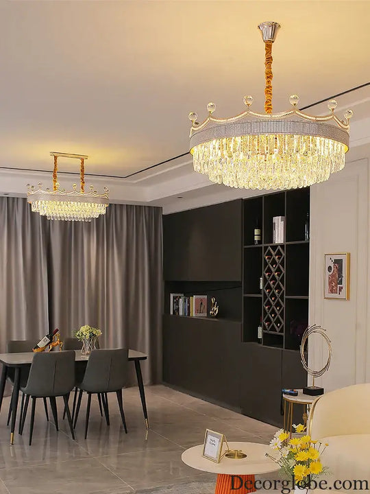 Living Room Chandelier - Light Luxury Crystal Elegance for Modern Dining and Bedroom Ambiance - DecorGlobe