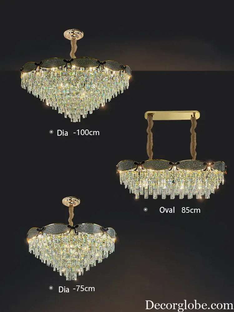 Living Room Lamp - Postmodern Light Luxury Crystal Chandelier, New High-End Design for Atmosphere in Bedrooms and Dining Spaces - DecorGlobe