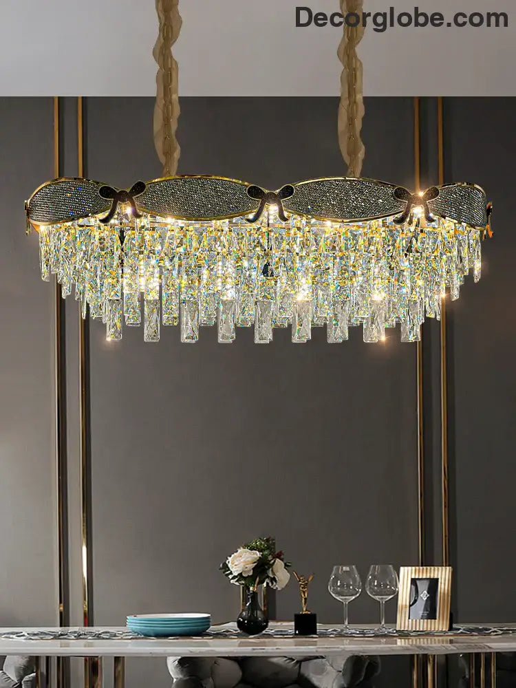 Living Room Lamp - Postmodern Light Luxury Crystal Chandelier, New High-End Design for Atmosphere in Bedrooms and Dining Spaces - DecorGlobe