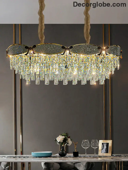 Living Room Lamp - Postmodern Light Luxury Crystal Chandelier, New High-End Design for Atmosphere in Bedrooms and Dining Spaces - DecorGlobe