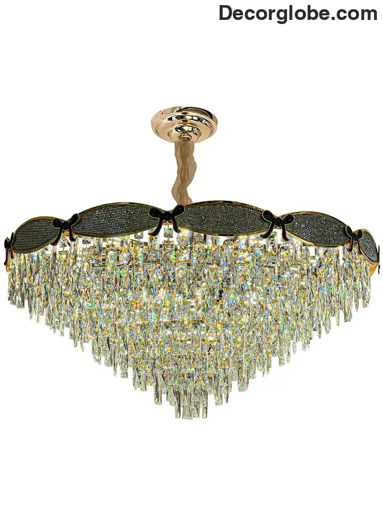 Living Room Lamp - Postmodern Light Luxury Crystal Chandelier, New High-End Design for Atmosphere in Bedrooms and Dining Spaces - DecorGlobe