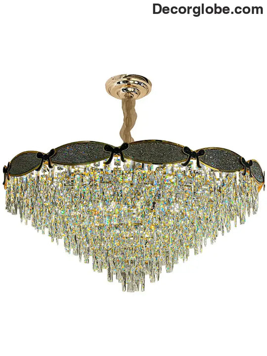Living Room Lamp - Postmodern Light Luxury Crystal Chandelier, New High-End Design for Atmosphere in Bedrooms and Dining Spaces - DecorGlobe
