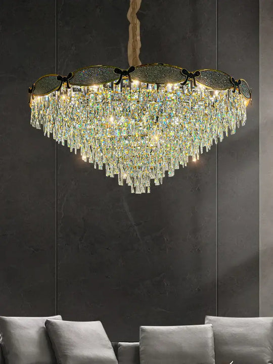 Living Room Lamp - Postmodern Light Luxury Crystal Chandelier, New High-End Design for Atmosphere in Bedrooms and Dining Spaces - DecorGlobe