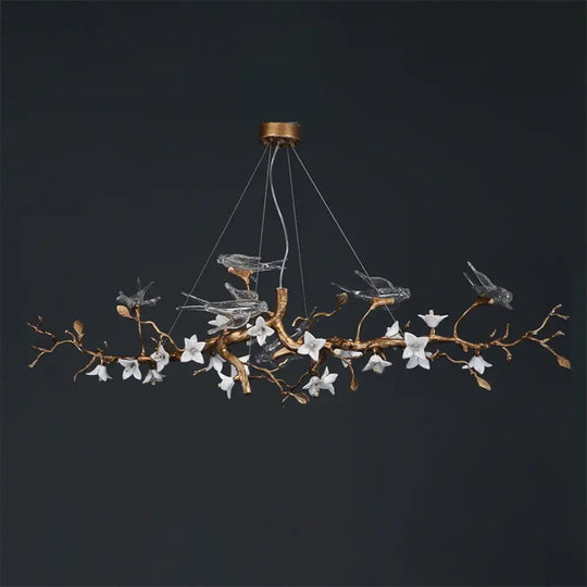Luxury Bird & Branch Crystal Ceiling Chandelier L180xW45xH45CM / Warm White Chandelier