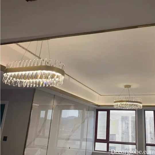 Luxury Crystal LED Chandelier - High-Quality K9 Ceiling Lighting Fixture for Elegant Living Rooms and Dining Spaces - DecorGlobe