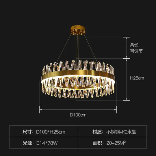 Luxury Crystal LED Chandelier - High-Quality K9 Ceiling Lighting Fixture for Elegant Living Rooms and Dining Spaces - DecorGlobe