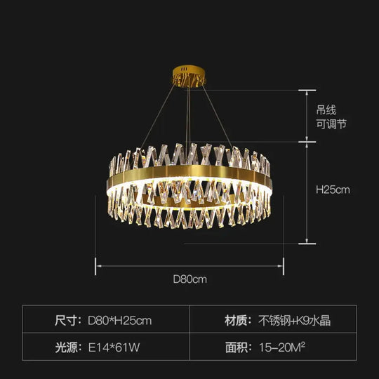 Luxury Crystal LED Chandelier - High-Quality K9 Ceiling Lighting Fixture for Elegant Living Rooms and Dining Spaces - DecorGlobe