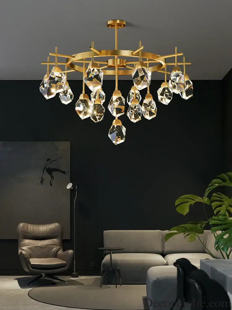 Luxury Crystal Living Room Chandelier - Modern Decor Pendant Light Fixture for Bedrooms, Dining Areas, Kitchens, and Home Decoration - DecorGlobe