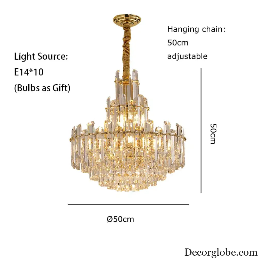 Luxury Gold LED Crystal Pendant Lights - Artistic Ceiling Decor for Maison-Inspired Living Spaces - DecorGlobe