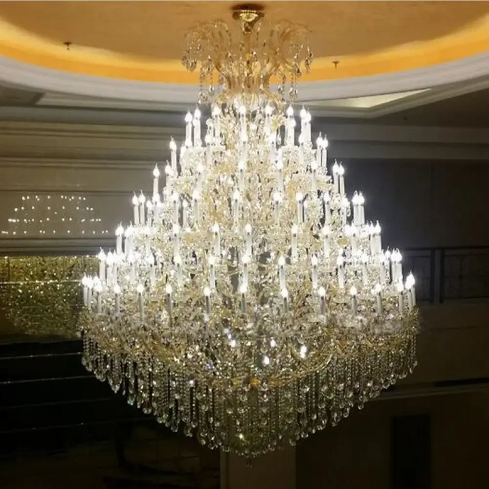 Luxury Large Crystal Candle Chandelier for Lobby and Villa Lighting Chandelier