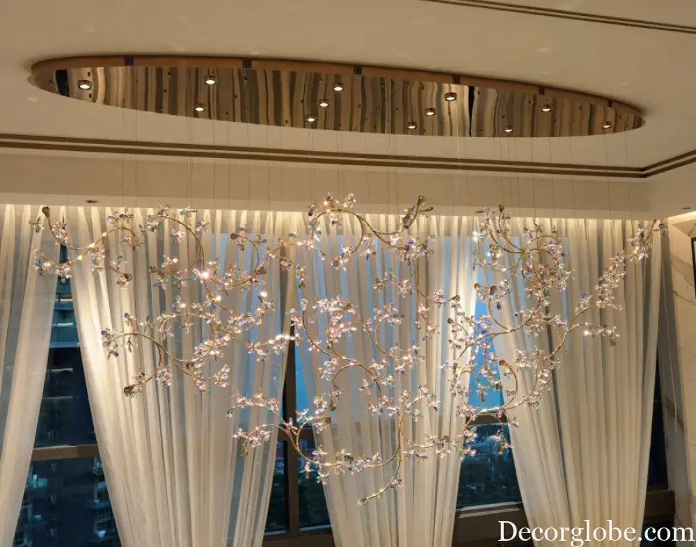 Luxury LED Rotating Crystal Chandelier – Modern Villa & Hotel Statement Lighting 50 / 1 Bulb / Golden|luxury Chandelier