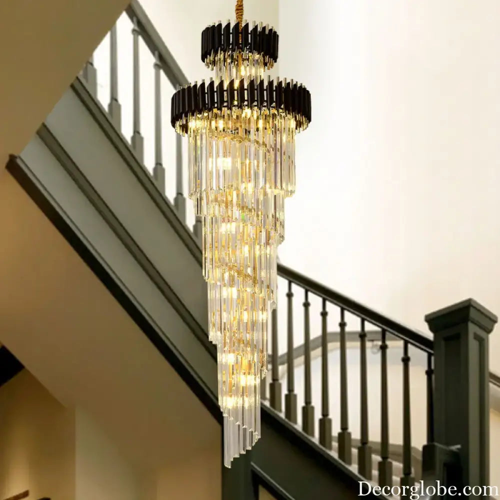 Luxury Modern Crystal Chandelier - Opulent Illumination for Long Lofts, Villa Lobbies, and Chic Living Spaces - DecorGlobe