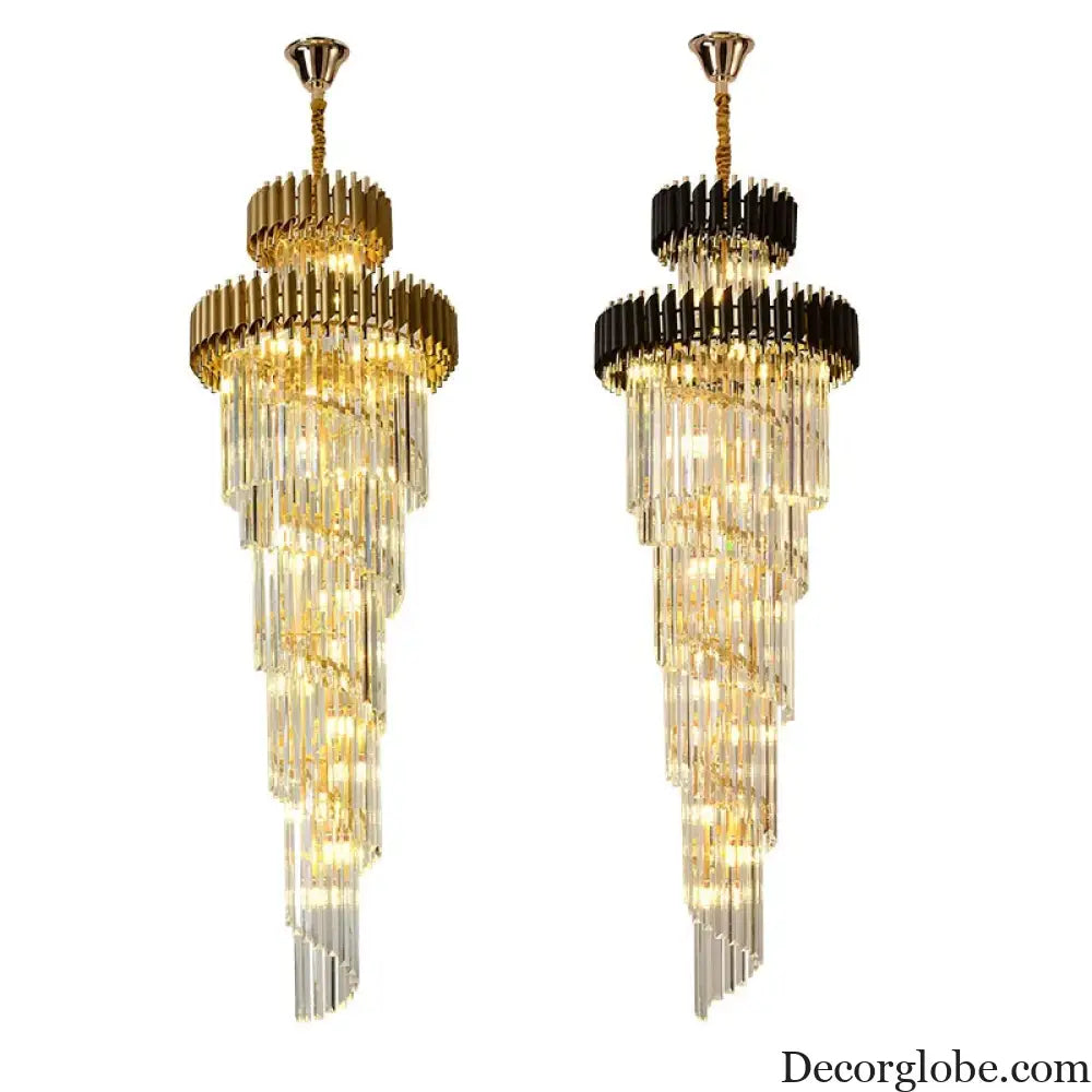 Luxury Modern Crystal Chandelier - Opulent Illumination for Long Lofts, Villa Lobbies, and Chic Living Spaces - DecorGlobe