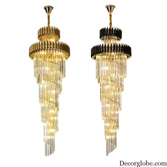 Luxury Modern Crystal Chandelier - Opulent Illumination for Long Lofts, Villa Lobbies, and Chic Living Spaces - DecorGlobe
