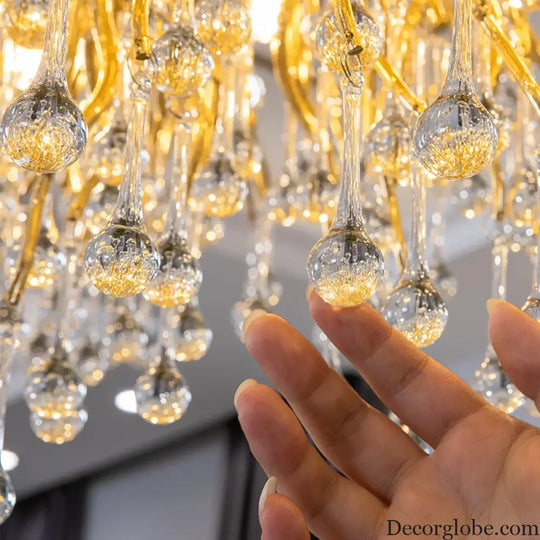 Maison - Modern Luxury Crystal  Water Drop Pendant Light, Perfect for Living Rooms, Bedrooms, Hotels, Villas, and Indoor Decor - DecorGlobe
