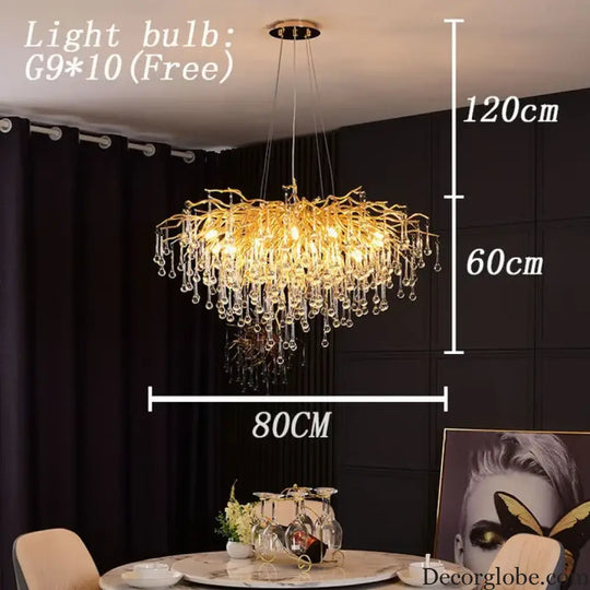 Maison - Modern Luxury Crystal  Water Drop Pendant Light, Perfect for Living Rooms, Bedrooms, Hotels, Villas, and Indoor Decor - DecorGlobe