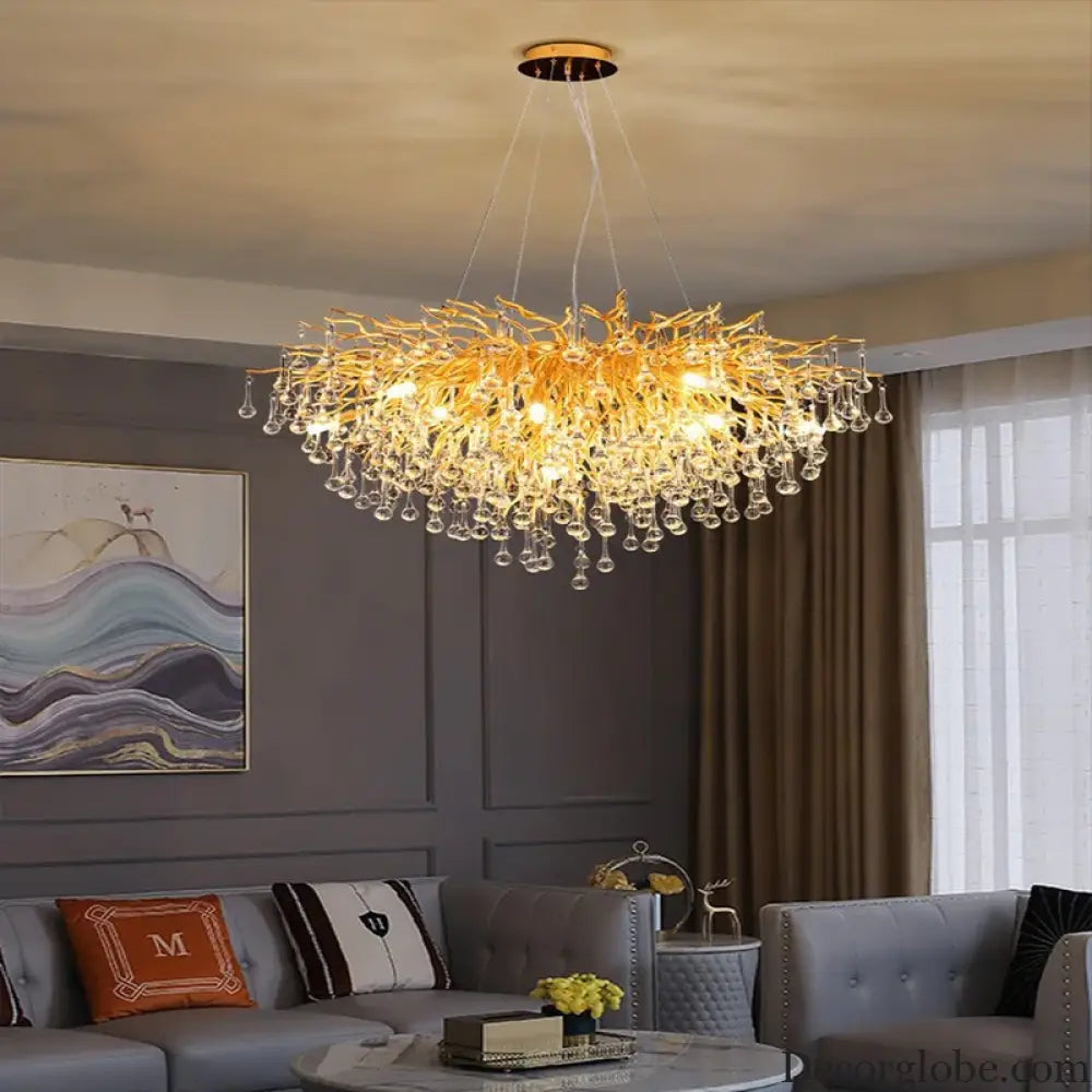 Maison - Modern Luxury Crystal  Water Drop Pendant Light, Perfect for Living Rooms, Bedrooms, Hotels, Villas, and Indoor Decor - DecorGlobe