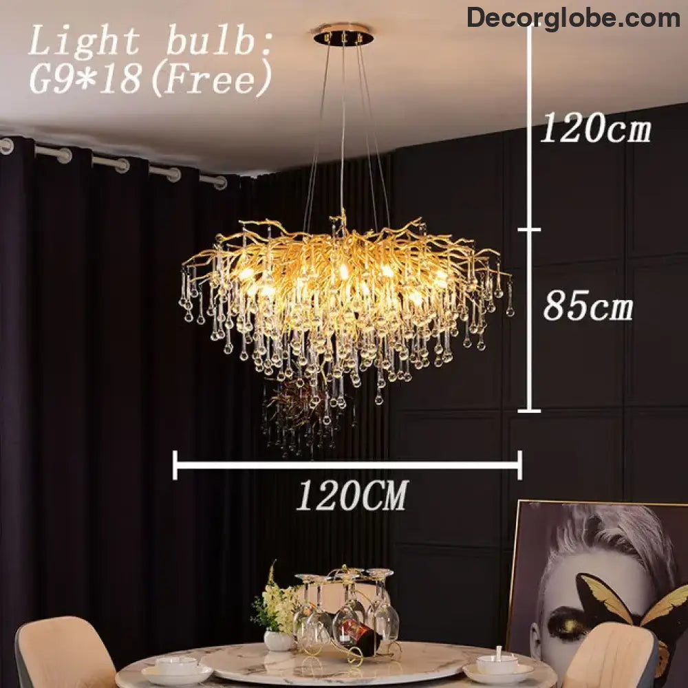 Maison - Modern Luxury Crystal  Water Drop Pendant Light, Perfect for Living Rooms, Bedrooms, Hotels, Villas, and Indoor Decor - DecorGlobe