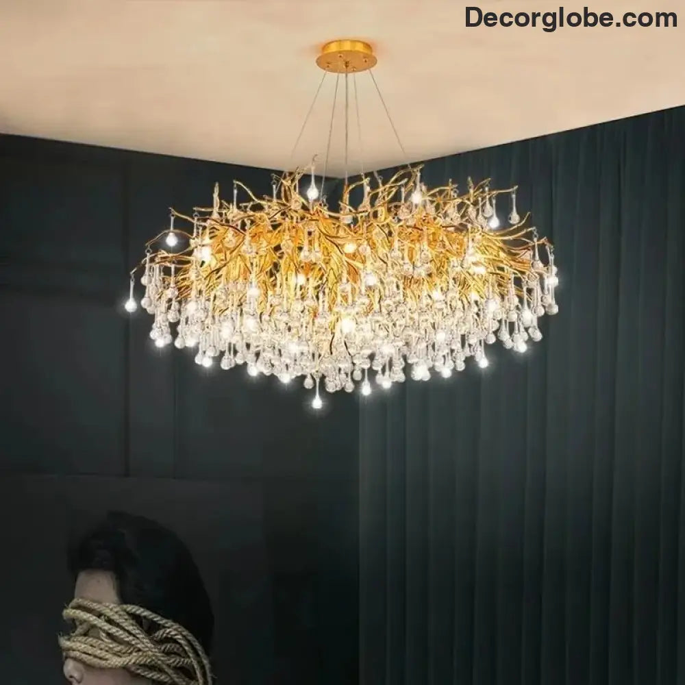 Maison - Modern Luxury Crystal  Water Drop Pendant Light, Perfect for Living Rooms, Bedrooms, Hotels, Villas, and Indoor Decor - DecorGlobe