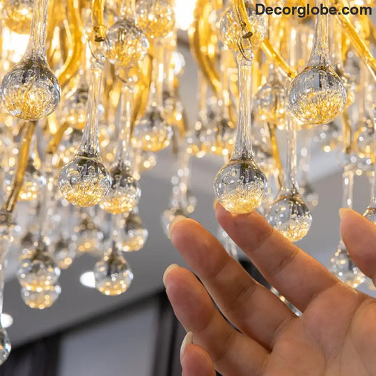 Maison - Modern Luxury Crystal  Water Drop Pendant Light, Perfect for Living Rooms, Bedrooms, Hotels, Villas, and Indoor Decor - DecorGlobe