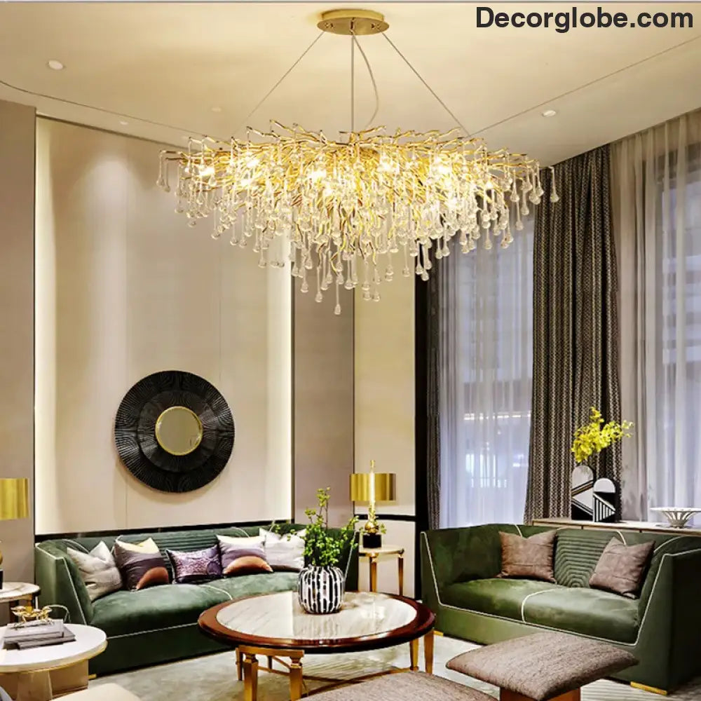 Maison - Modern Luxury Crystal  Water Drop Pendant Light, Perfect for Living Rooms, Bedrooms, Hotels, Villas, and Indoor Decor - DecorGlobe