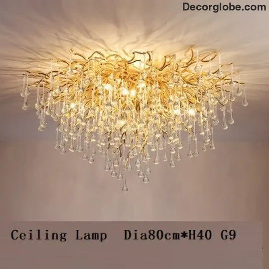 Maison - Modern Luxury Crystal  Water Drop Pendant Light, Perfect for Living Rooms, Bedrooms, Hotels, Villas, and Indoor Decor - DecorGlobe