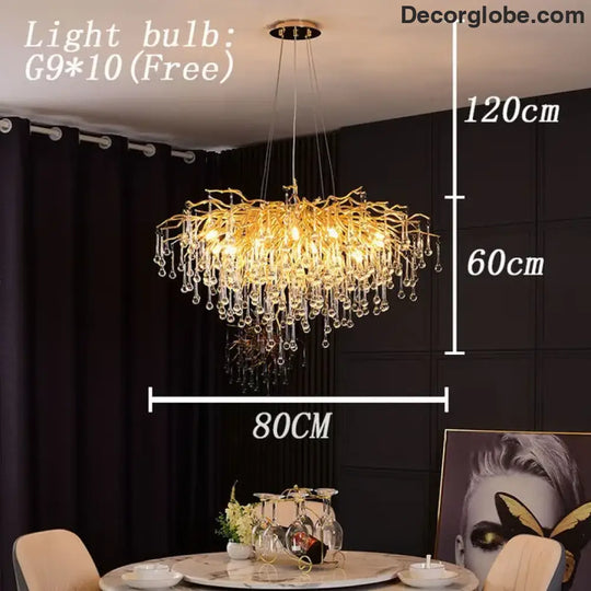 Maison - Modern Luxury Crystal  Water Drop Pendant Light, Perfect for Living Rooms, Bedrooms, Hotels, Villas, and Indoor Decor - DecorGlobe