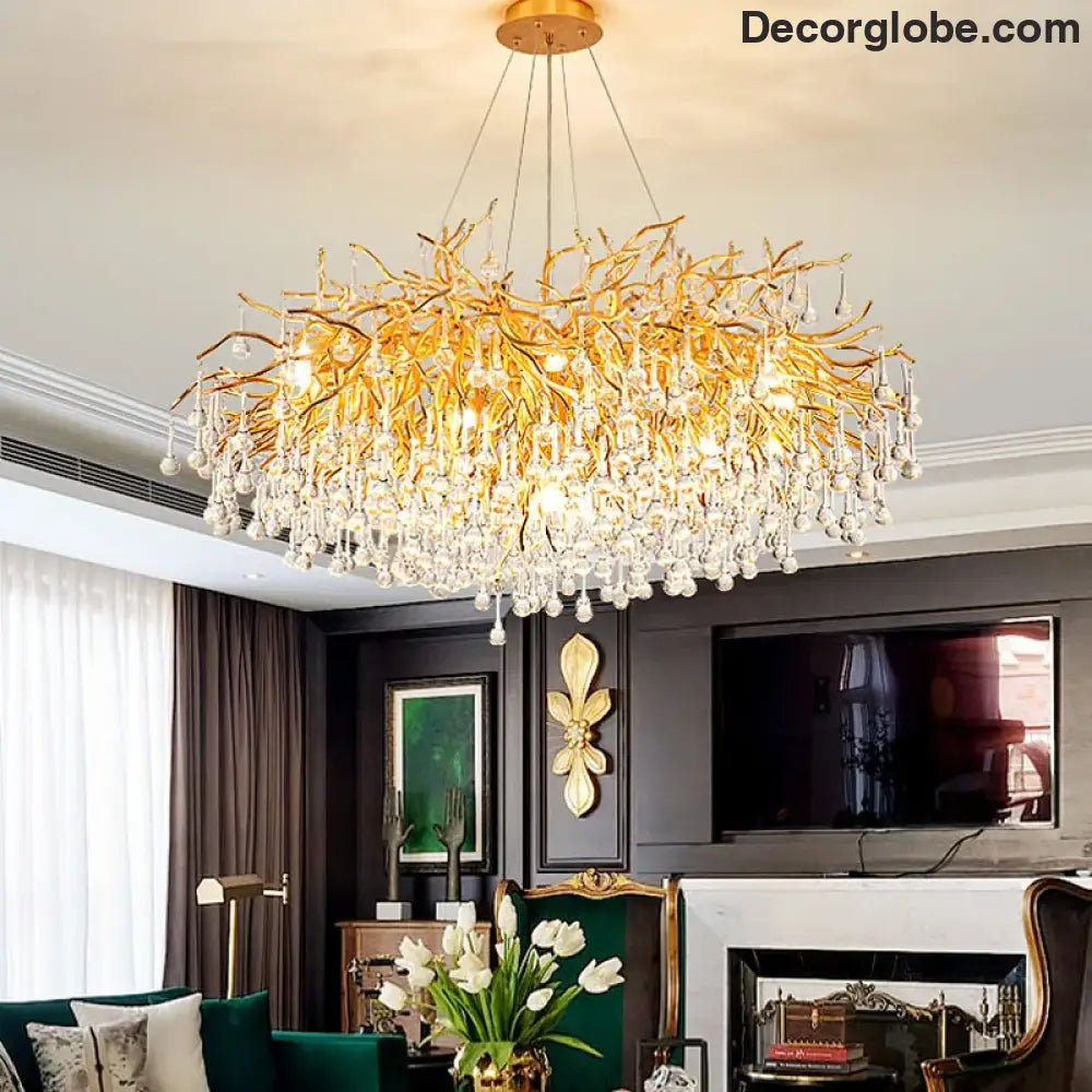 Maison - Modern Luxury Crystal  Water Drop Pendant Light, Perfect for Living Rooms, Bedrooms, Hotels, Villas, and Indoor Decor - DecorGlobe