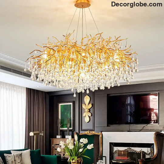 Maison - Modern Luxury Crystal  Water Drop Pendant Light, Perfect for Living Rooms, Bedrooms, Hotels, Villas, and Indoor Decor - DecorGlobe