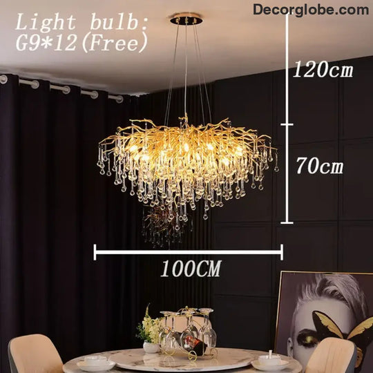 Maison - Modern Luxury Crystal  Water Drop Pendant Light, Perfect for Living Rooms, Bedrooms, Hotels, Villas, and Indoor Decor - DecorGlobe