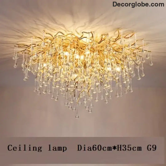 Maison - Modern Luxury Crystal  Water Drop Pendant Light, Perfect for Living Rooms, Bedrooms, Hotels, Villas, and Indoor Decor - DecorGlobe