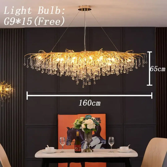 Maison - Modern Luxury Crystal  Water Drop Pendant Light, Perfect for Living Rooms, Bedrooms, Hotels, Villas, and Indoor Decor - DecorGlobe
