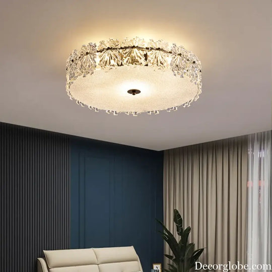 Modern Minimalist Luxury Crystal Glass Maple Leaf Ceiling Lamp Chandelier Living Room Decoration Bedroom Led Indoor