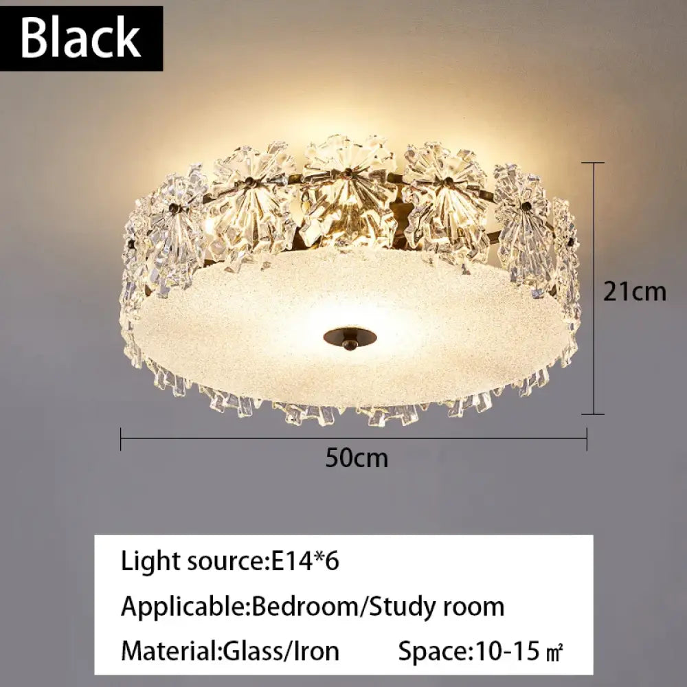 Modern Minimalist Luxury Crystal Glass Maple Leaf Ceiling Lamp Chandelier Living Room Decoration Bedroom Led Indoor