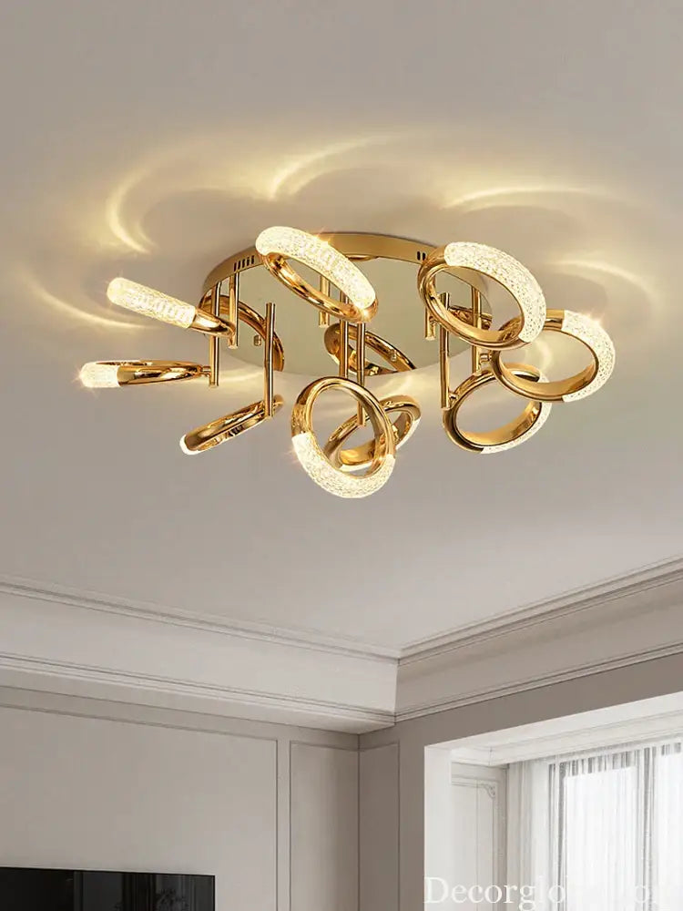 Modern Minimalist Circle Ring Led Ceiling Lamp Light Luxury Acrylic Living Room Lights Lighting Bedroom Lamps Luster