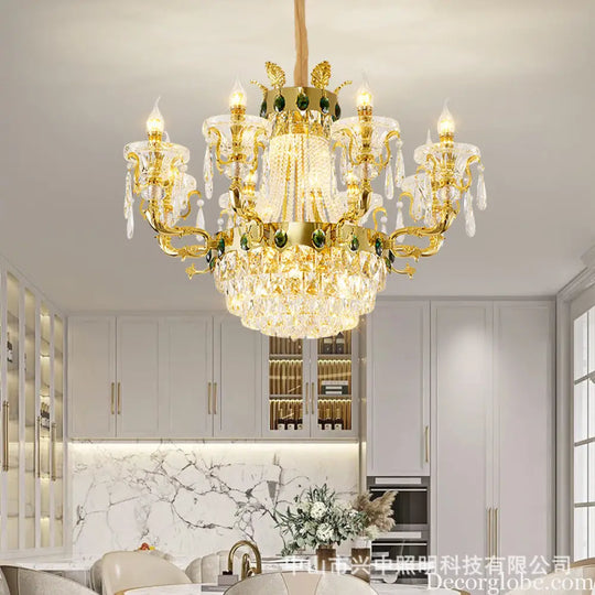 European Crystal Branch Chandelier for Villa Duplex
